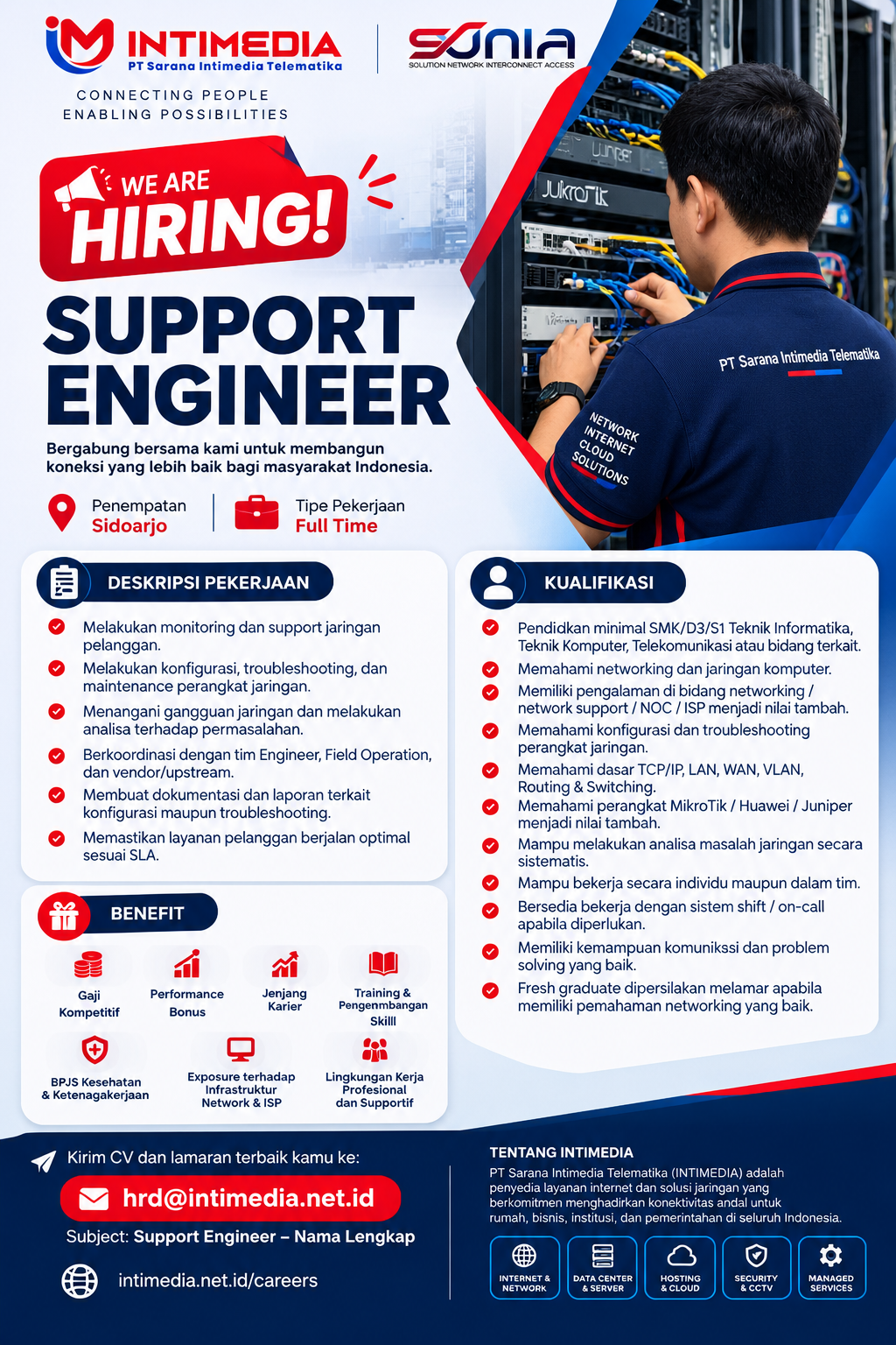 Banner lowongan Support Engineer